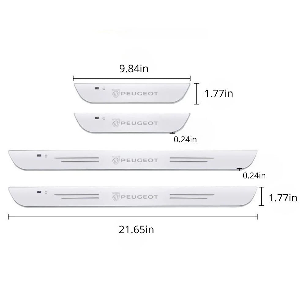 Confezione da 2 piastre da soglia per auto a LED